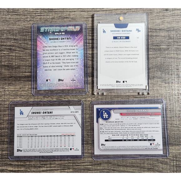 Topps Los Angeles Dodgers Shohei Ohtani Trading Cards Lot Of 4 NM 2024 - Picture 6 of 6